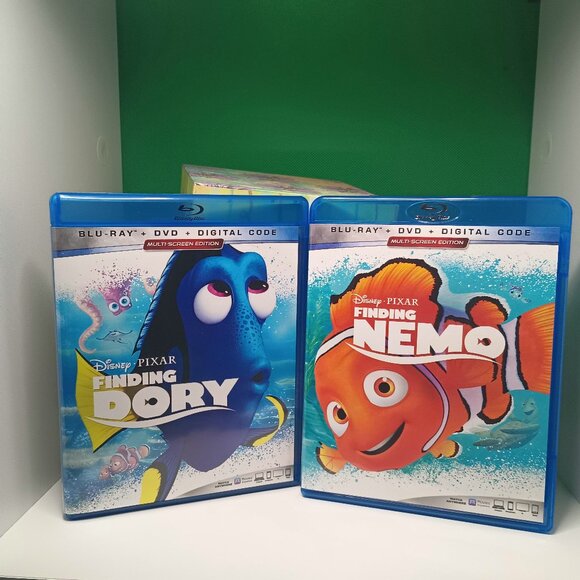 Finding Nemo & Finding Dory Blu-Ray/DVD/Digital 3 Disc Combos Disney/Pixar DVDs - Picture 1 of 5